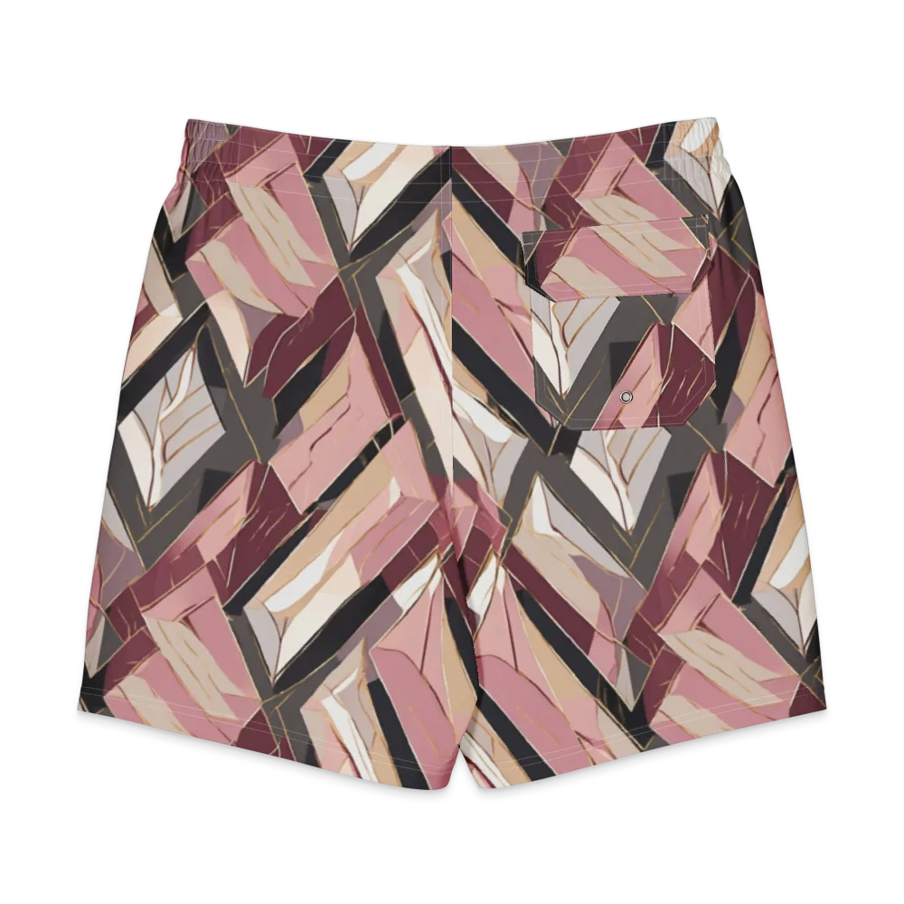 Rose Quartz Angles on Men's Board Shorts — Back