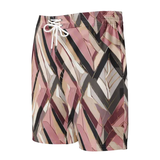 Rose Quartz Angles on a Men's Board Shorts