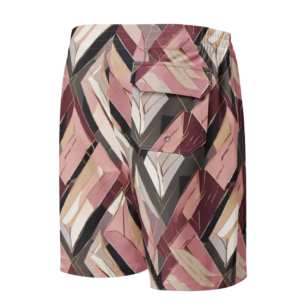 Rose Quartz Angles on Men's Board Shorts — Back