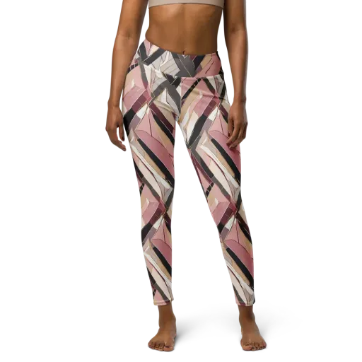Rose Quartz Angles on a Yoga Leggings