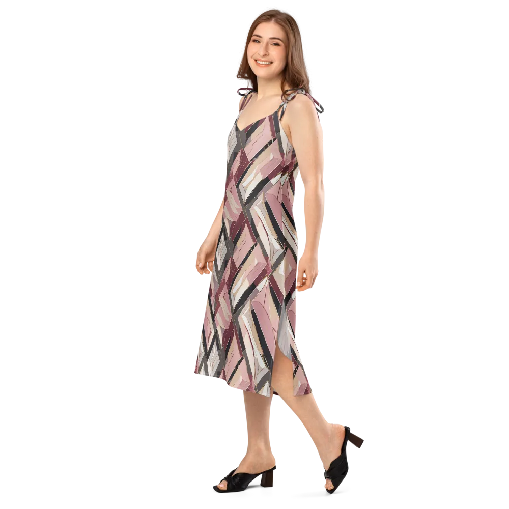 Rose Quartz Angles on Slip Dress — Left Front