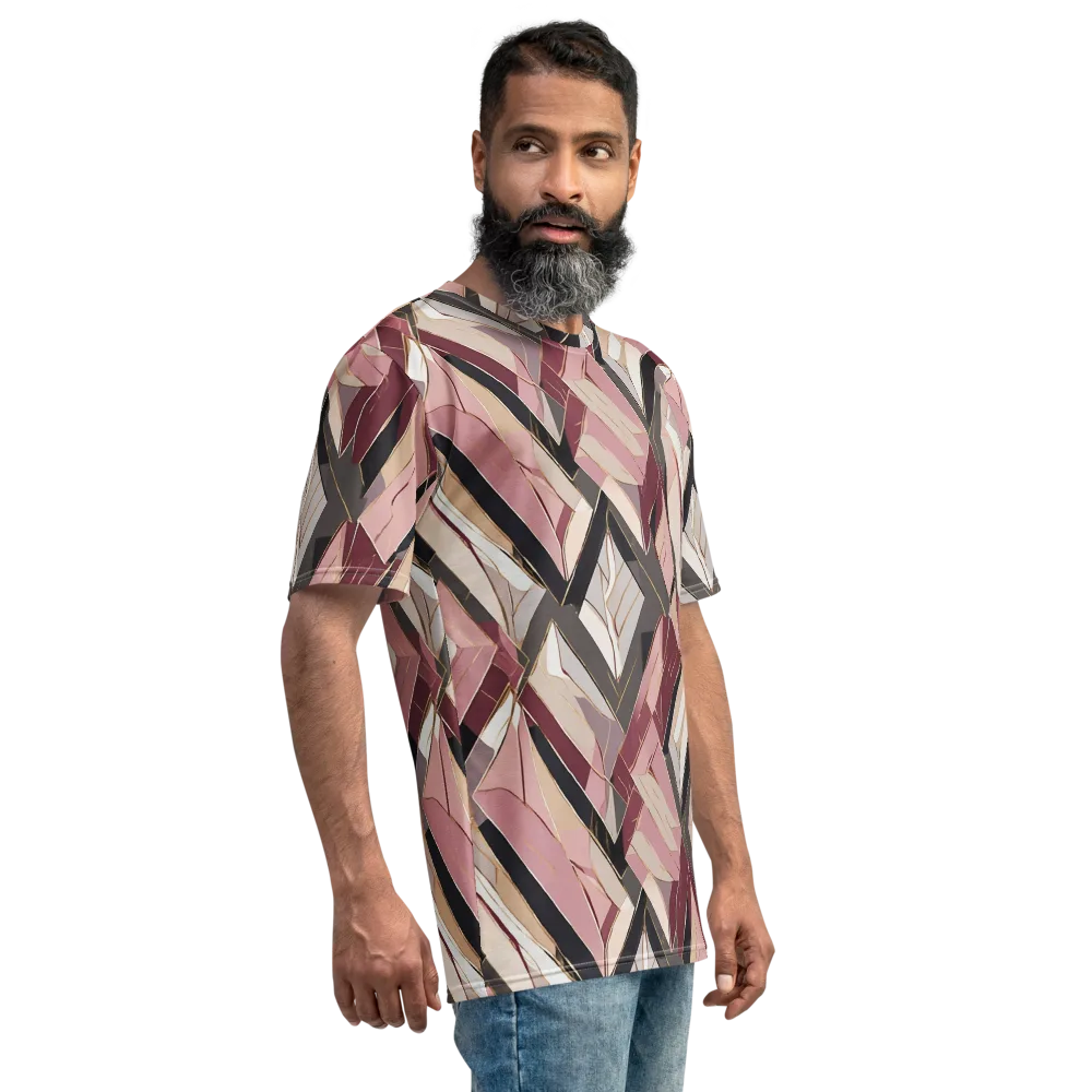 Rose Quartz Angles on Men's Crew Neck T-Shirt — Right