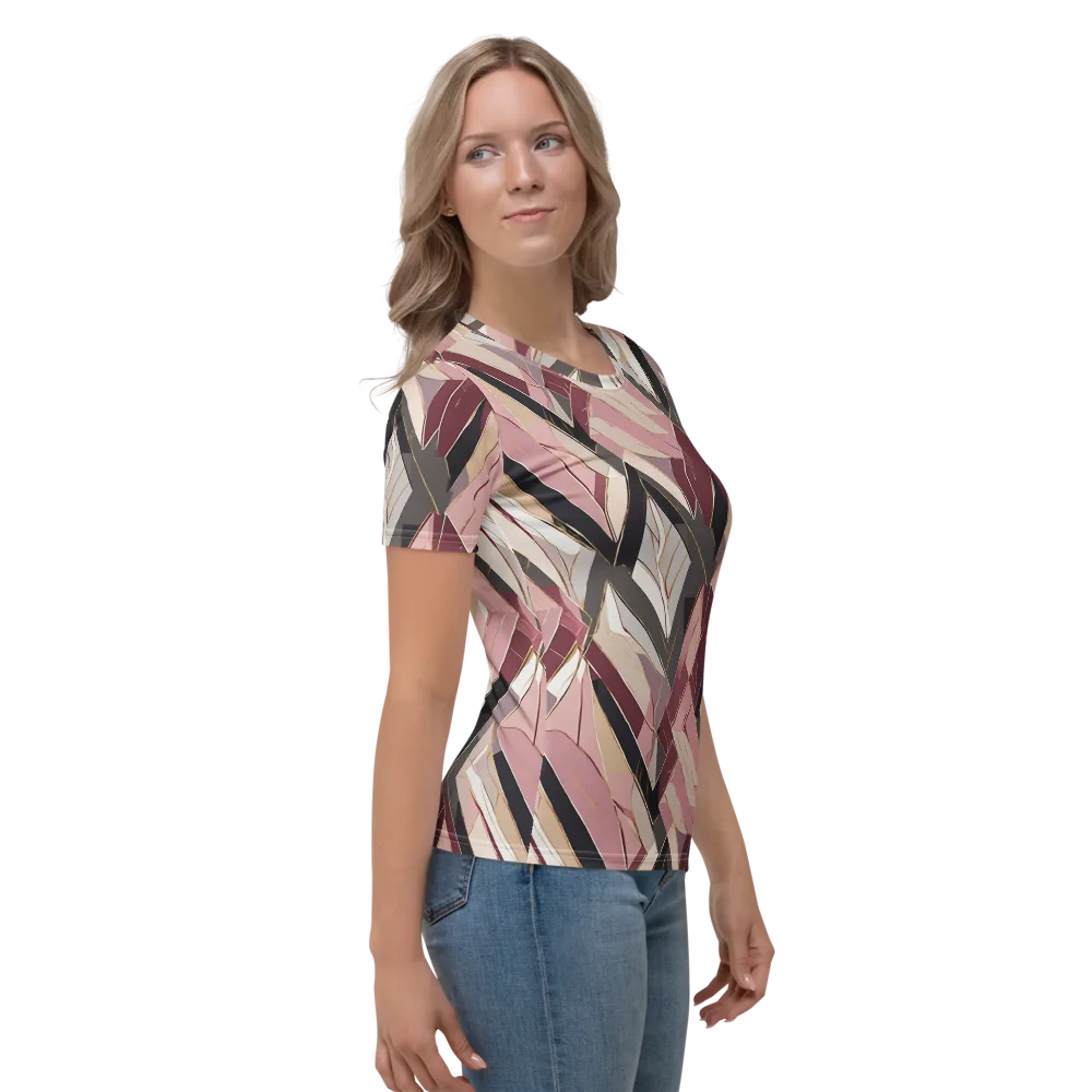 Rose Quartz Angles on Women's Crew Neck T-Shirt — Right