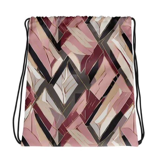 Rose Quartz Angles on a Drawstring Bag