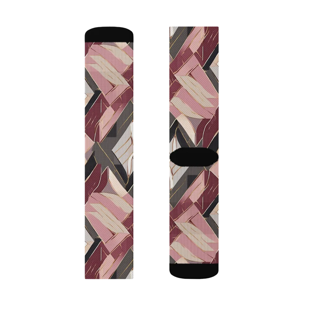 Rose Quartz Angles on Socks — Left Sock
