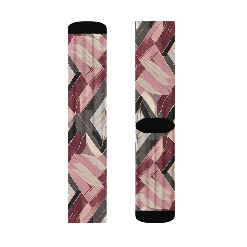 Rose Quartz Angles on Socks — Right Sock