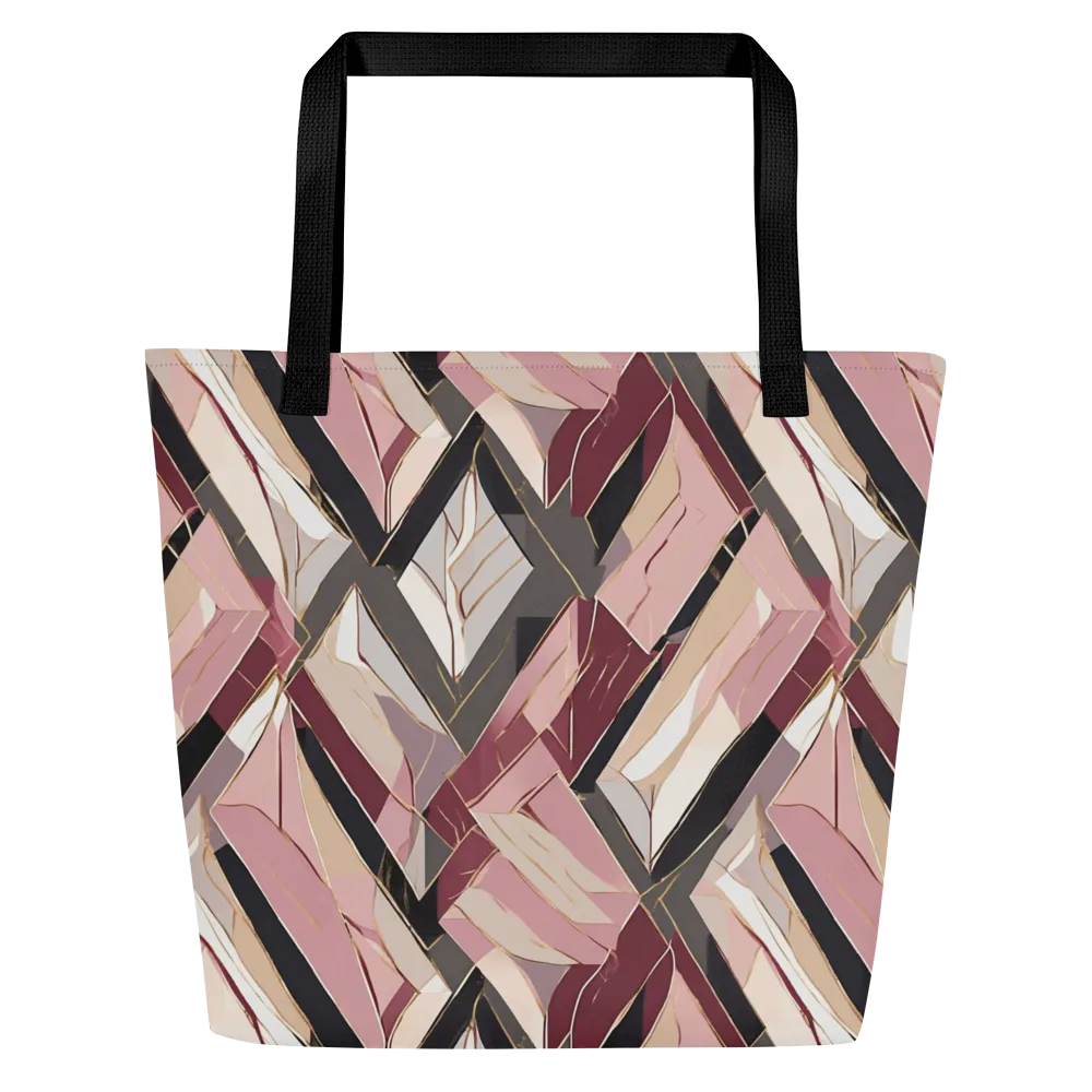 Rose Quartz Angles on Large Tote Bag W/ Pocket — Front