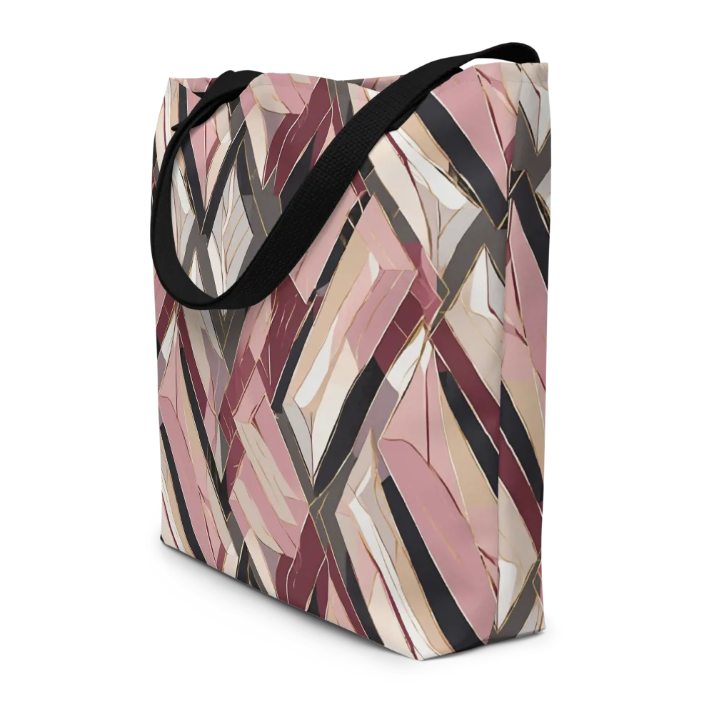 Rose Quartz Angles on Large Tote Bag W/ Pocket — Front