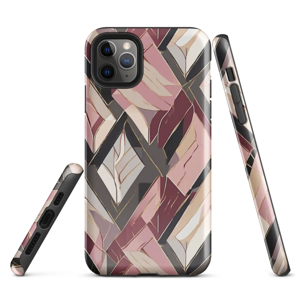 Rose Quartz Angles on Tough Case for iPhone® — Front