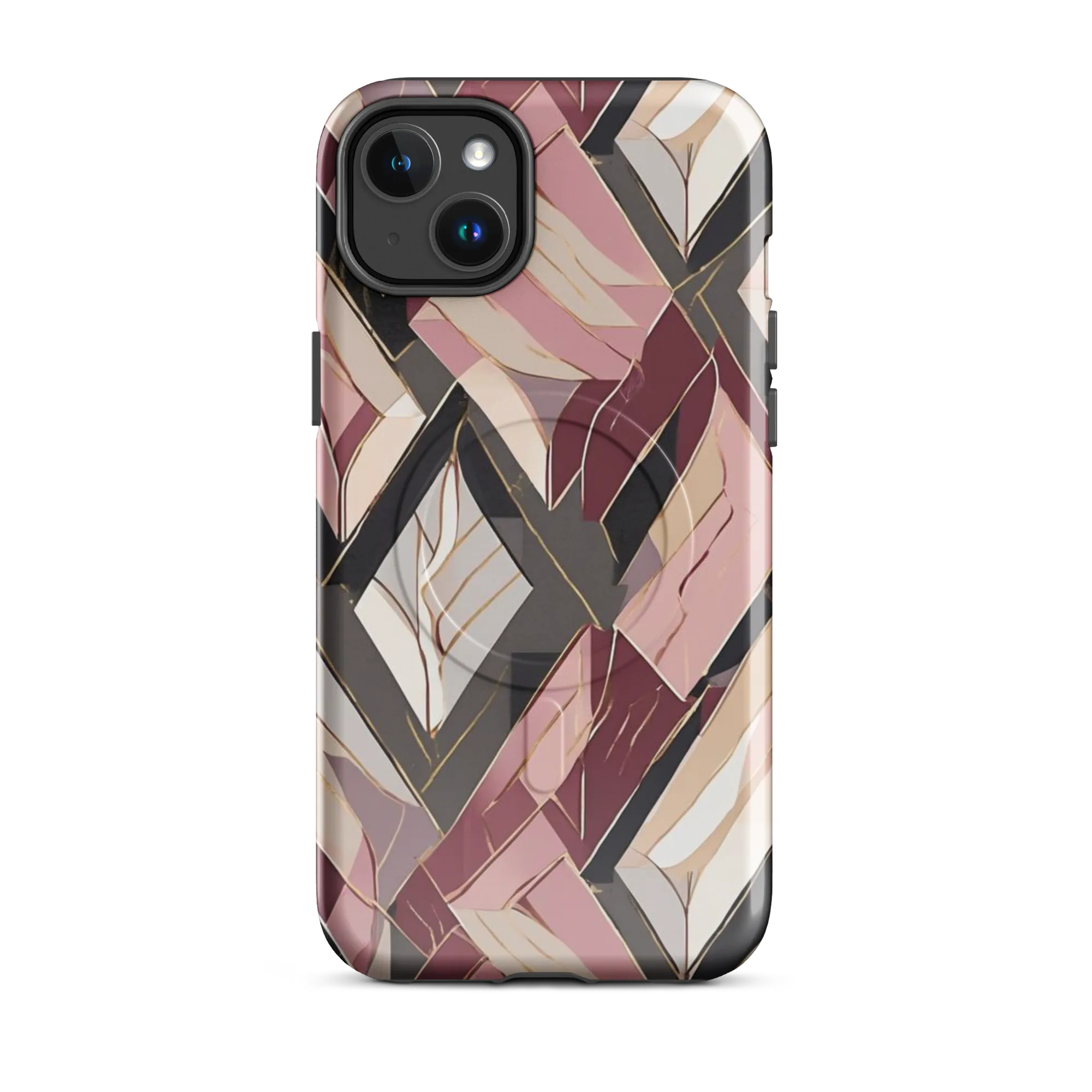 Rose Quartz Angles on MagSafe Tough Case for iPhone® — Front