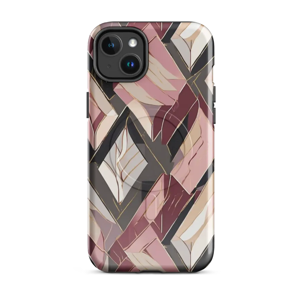 Rose Quartz Angles on MagSafe Tough Case for iPhone® — Front