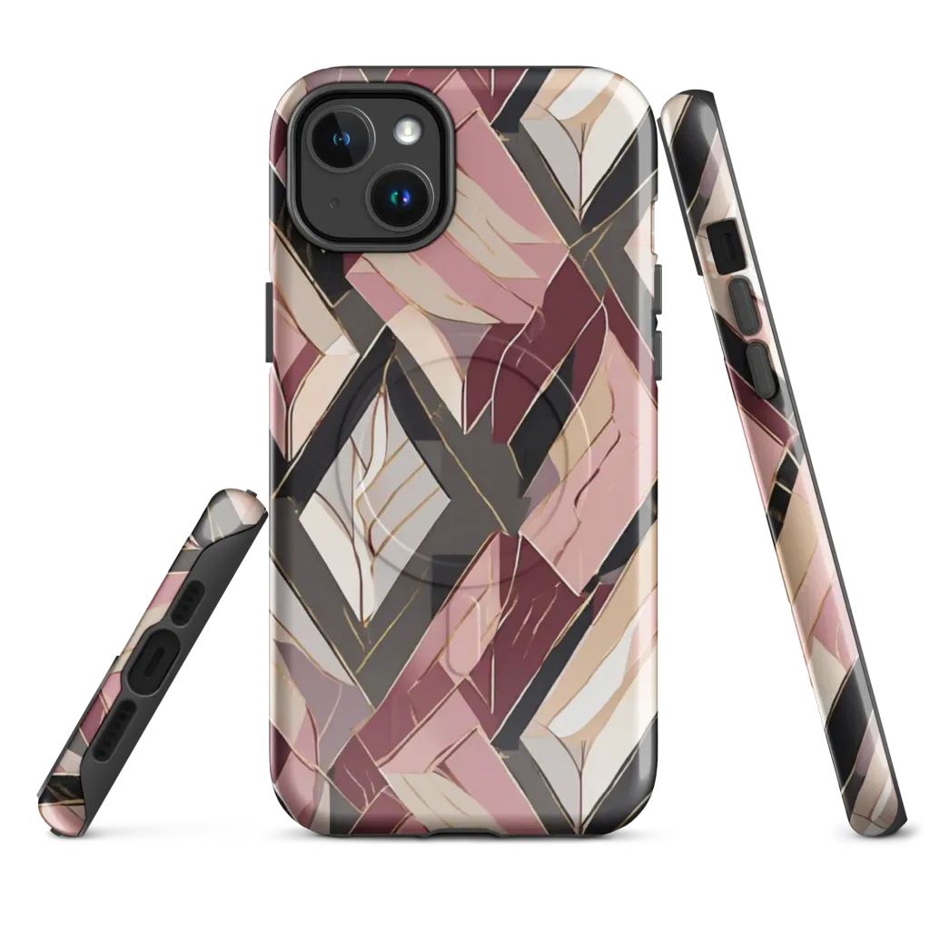 Rose Quartz Angles on MagSafe Tough Case for iPhone® — Front