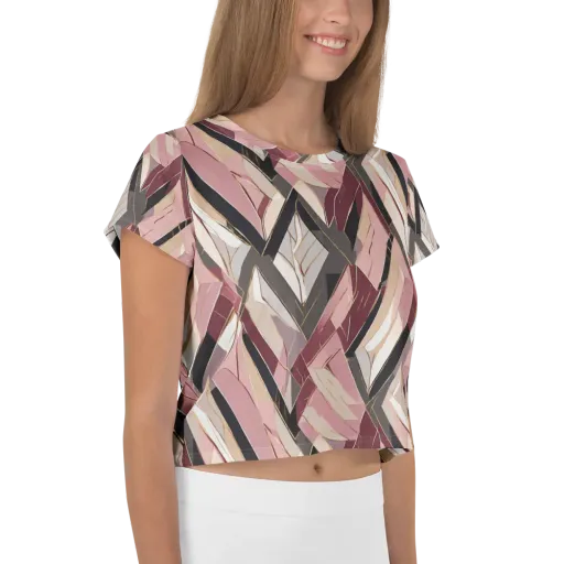 Rose Quartz Angles on a Crop Tee