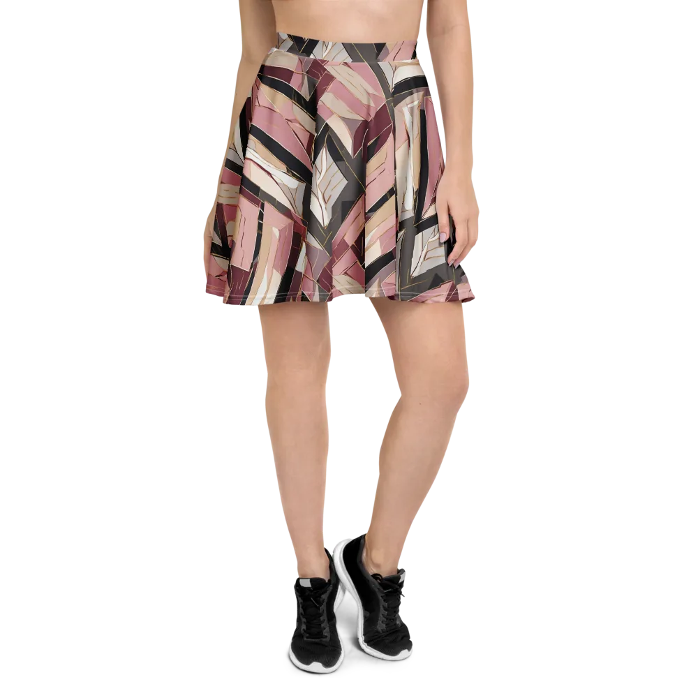 Rose Quartz Angles on Skater Skirt — Front