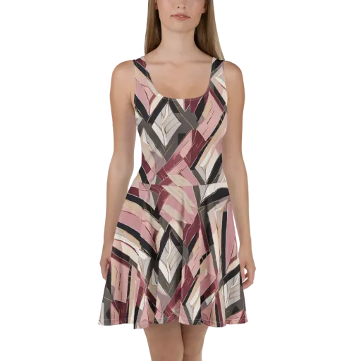 Rose Quartz Angles on a Skater Dress