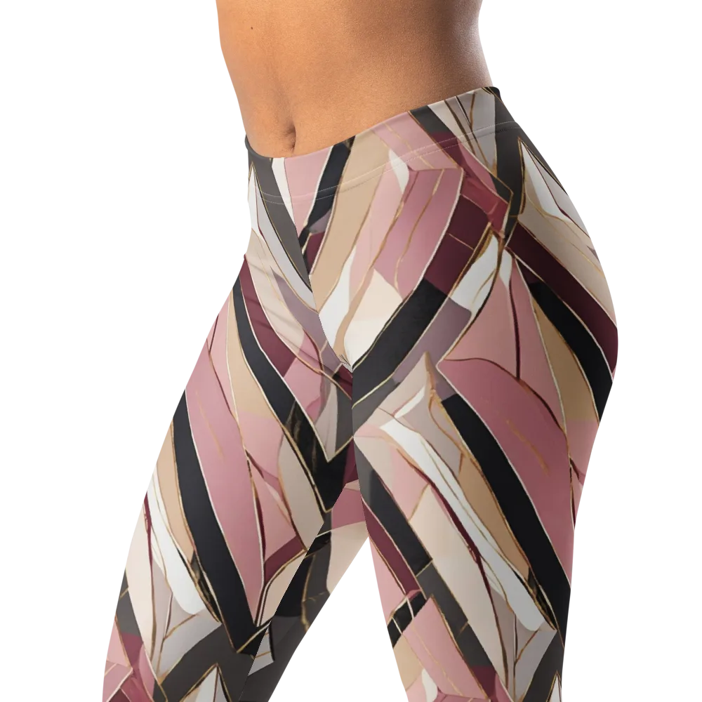 Rose Quartz Angles on Leggings — Left Front