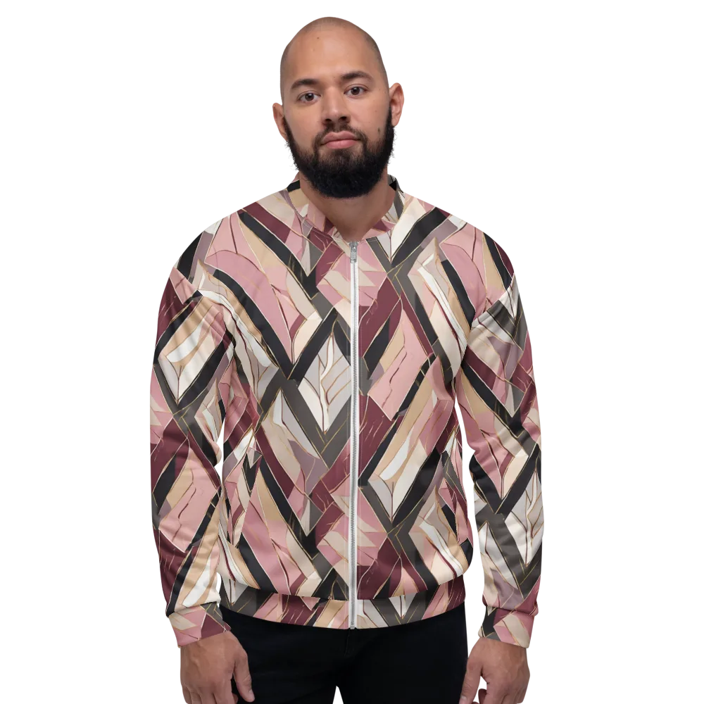 Rose Quartz Angles on Bomber Jacket — Front