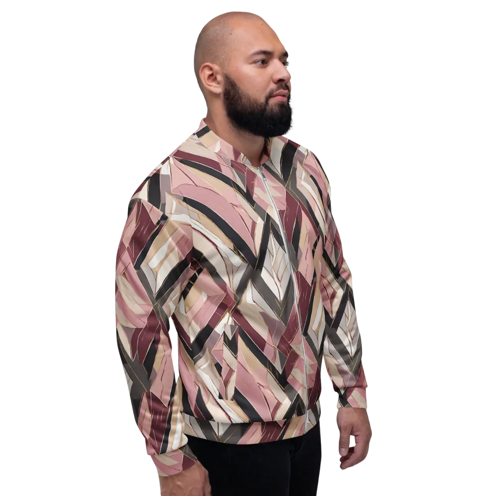 Rose Quartz Angles on Bomber Jacket — Right