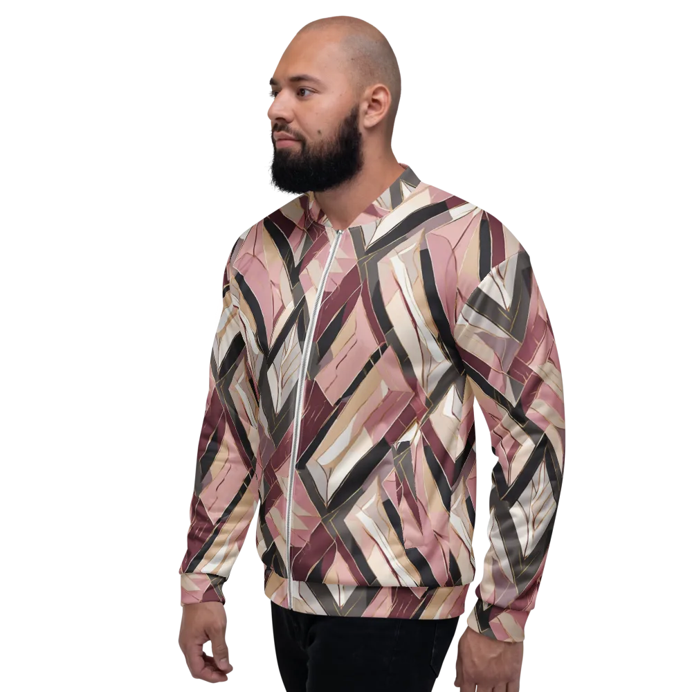 Rose Quartz Angles on Bomber Jacket — Left