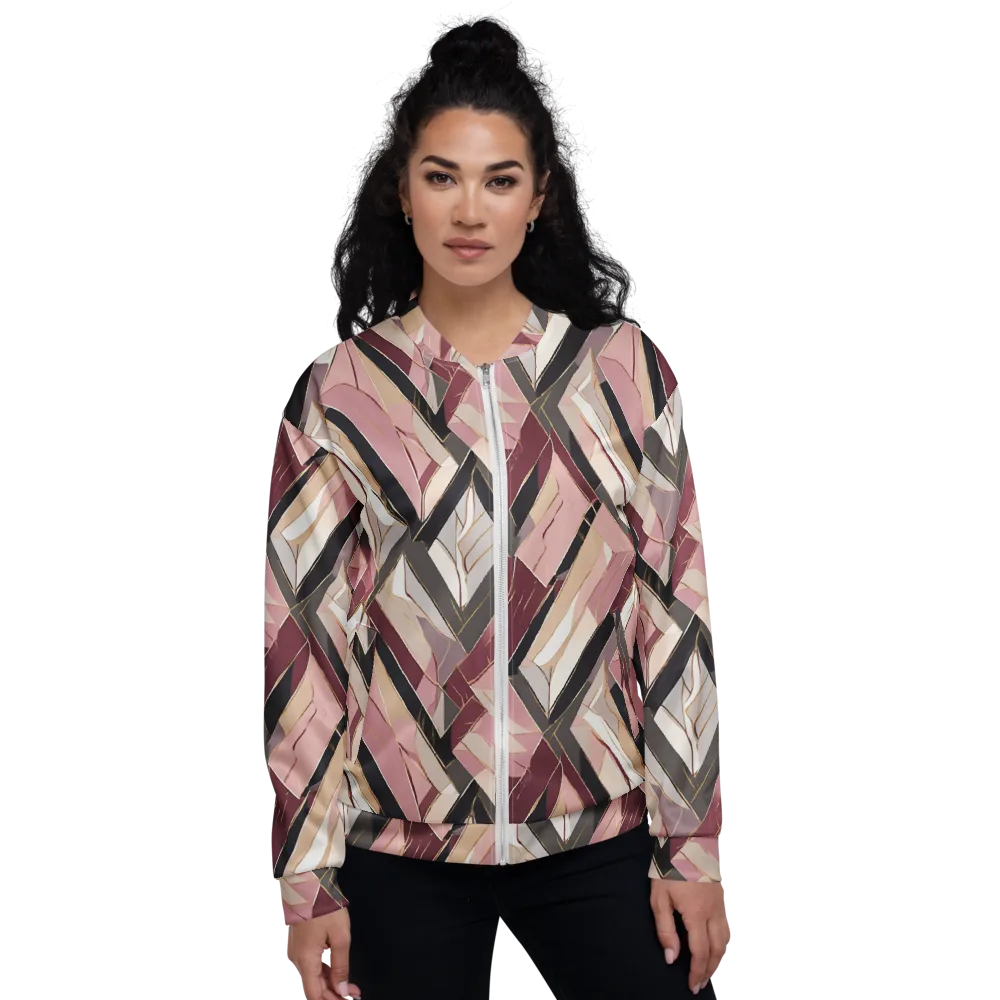 Rose Quartz Angles on Bomber Jacket — Front