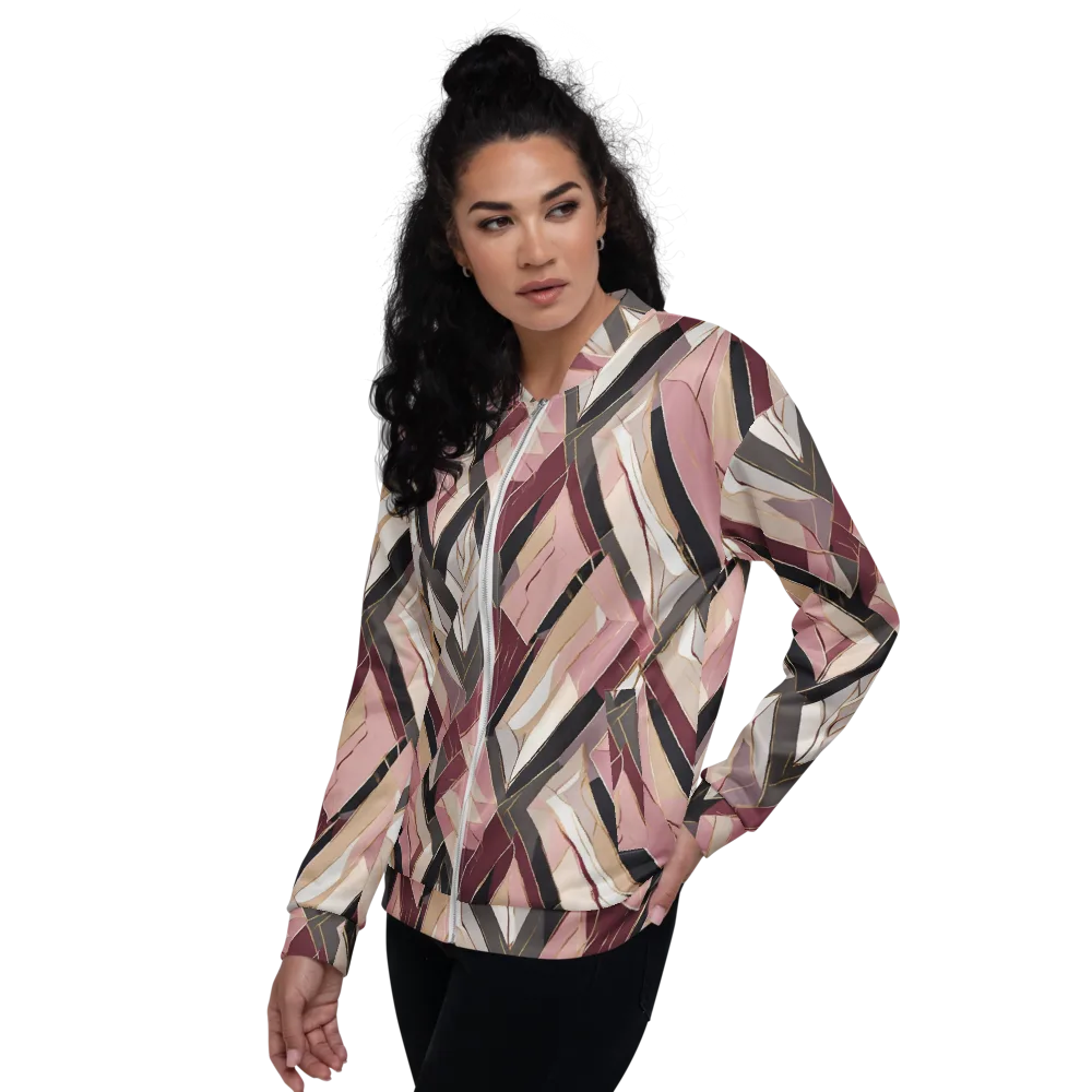 Rose Quartz Angles on Bomber Jacket — Left
