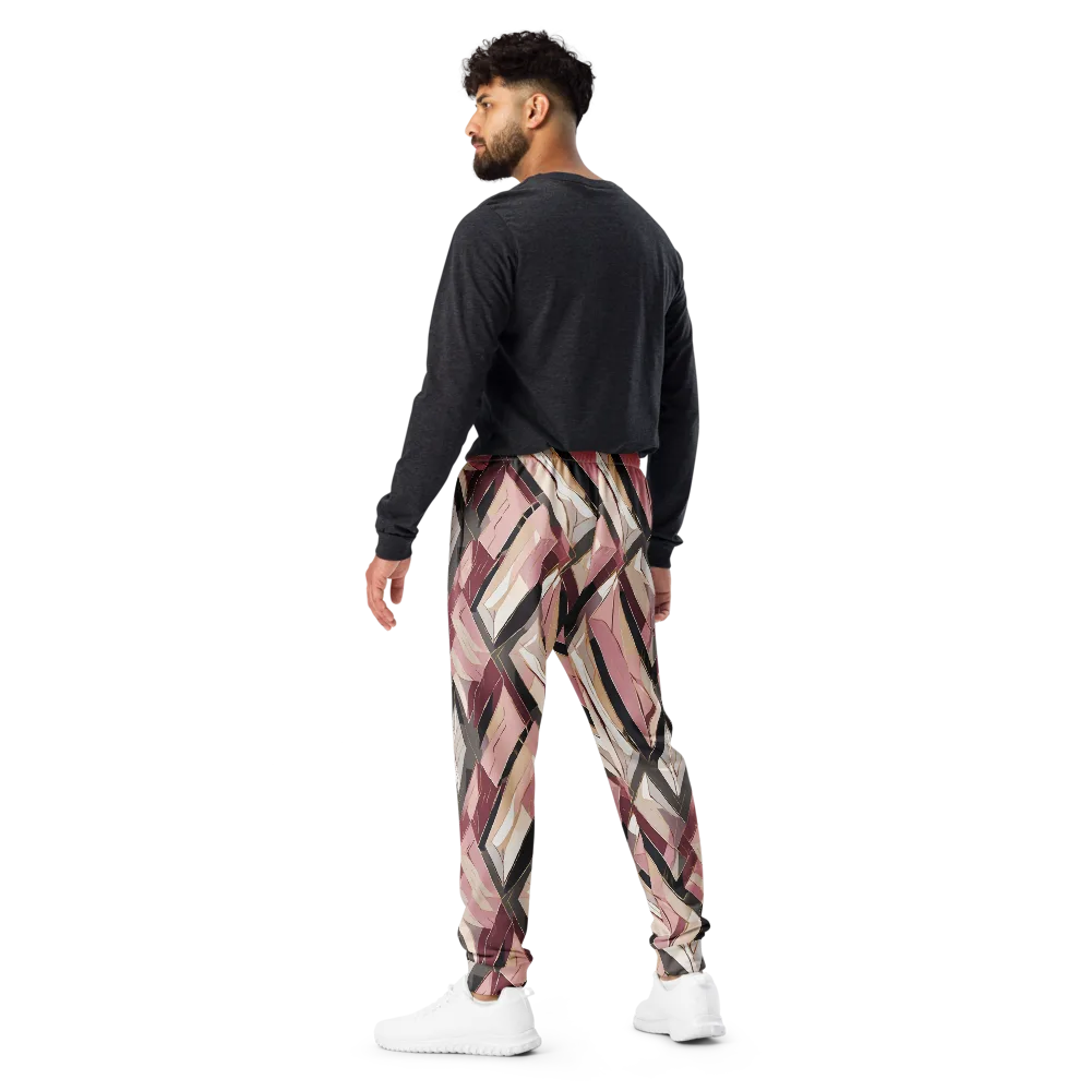 Rose Quartz Angles on Men's Joggers — Back