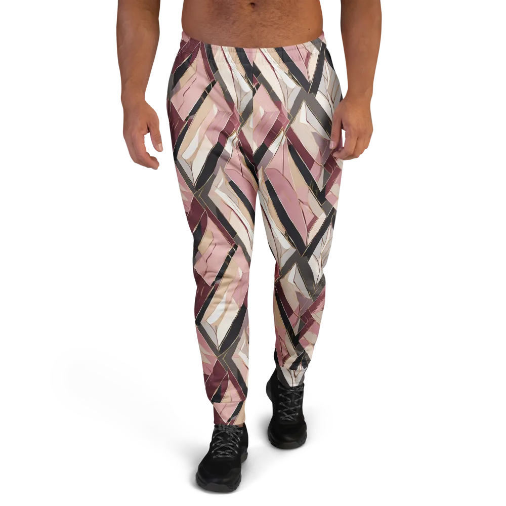 Rose Quartz Angles on Men's Joggers — Front