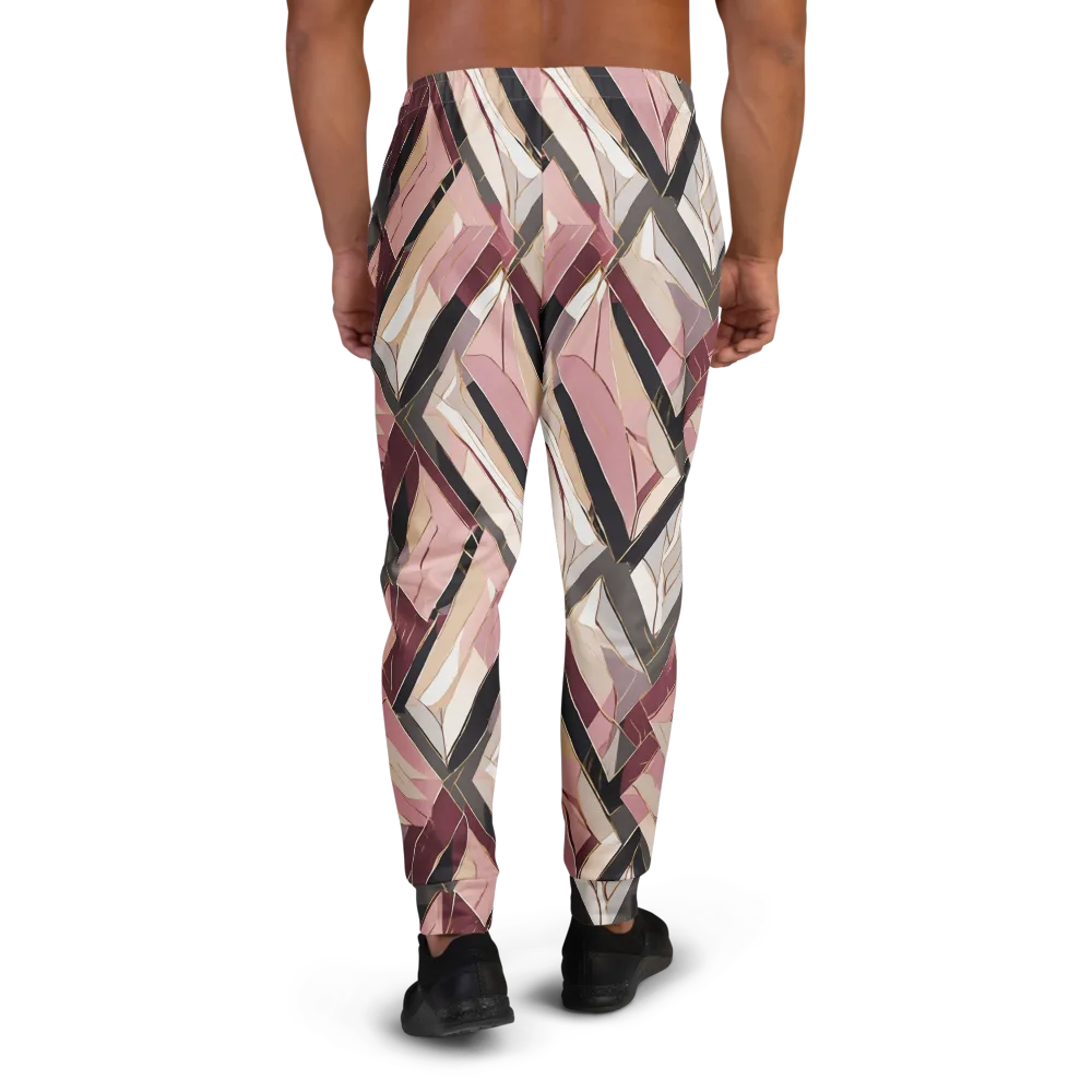 Rose Quartz Angles on Men's Joggers — Back