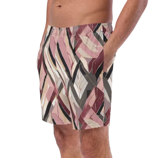 Rose Quartz Angles on a Swim Trunks