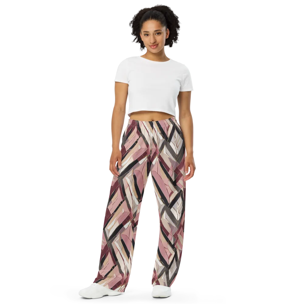 Rose Quartz Angles on Wide-Leg Pants — Front