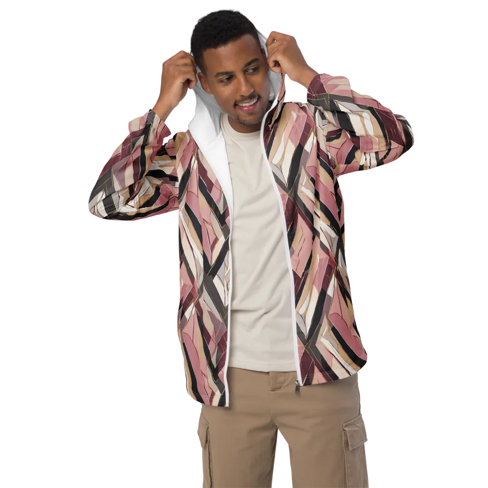Rose Quartz Angles on Men's Windbreaker — Front