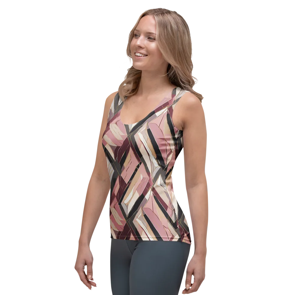 Rose Quartz Angles on Women's Tank Top — Left Front