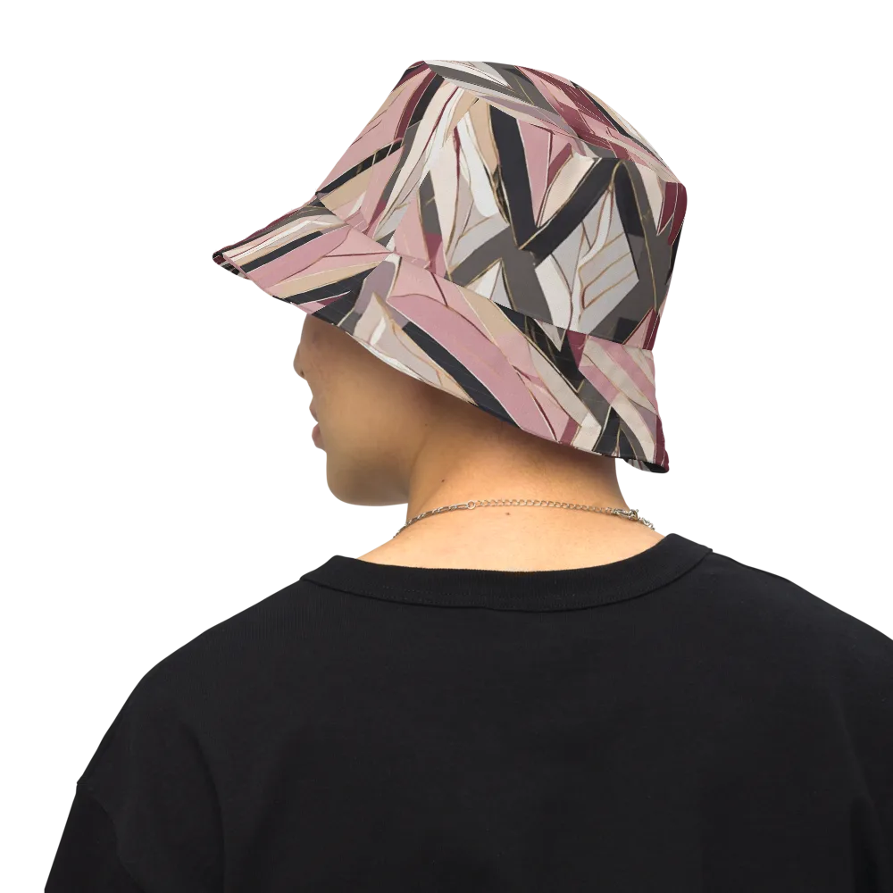 Rose Quartz Angles on Reversible Bucket Hat — Back Inside