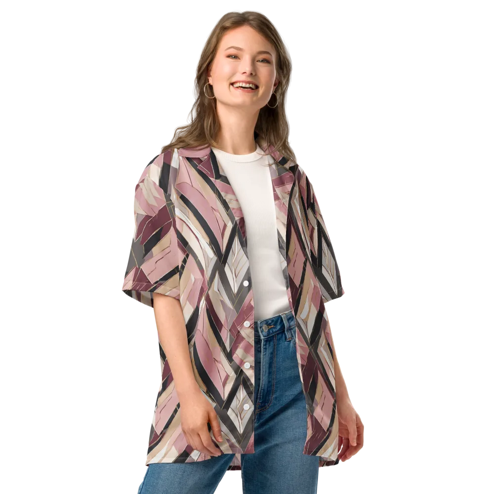 Rose Quartz Angles on Button Shirt — Front