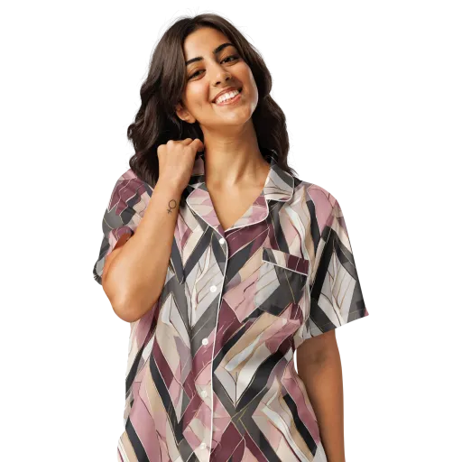 Rose Quartz Angles on a Women's Short Sleeve Pajama Top