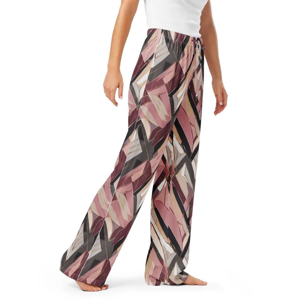 Rose Quartz Angles on Women's Pajama Pants — Right Front