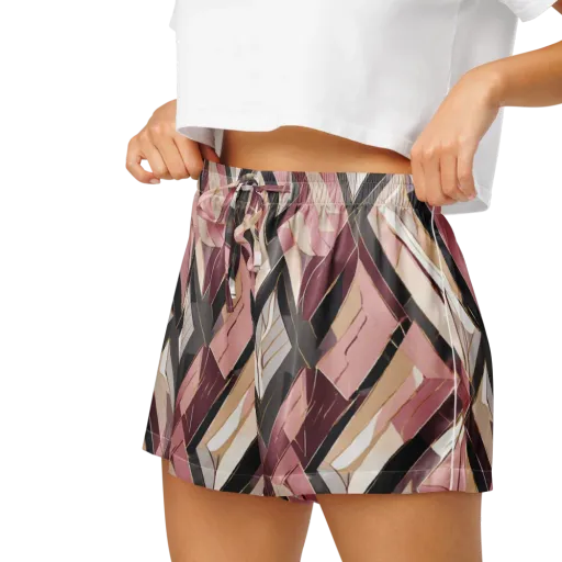 Rose Quartz Angles on a Women's Pajama Shorts