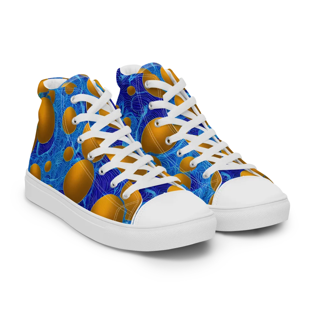 Remnev Reverie on Men's High Top Canvas Shoes — Right Front