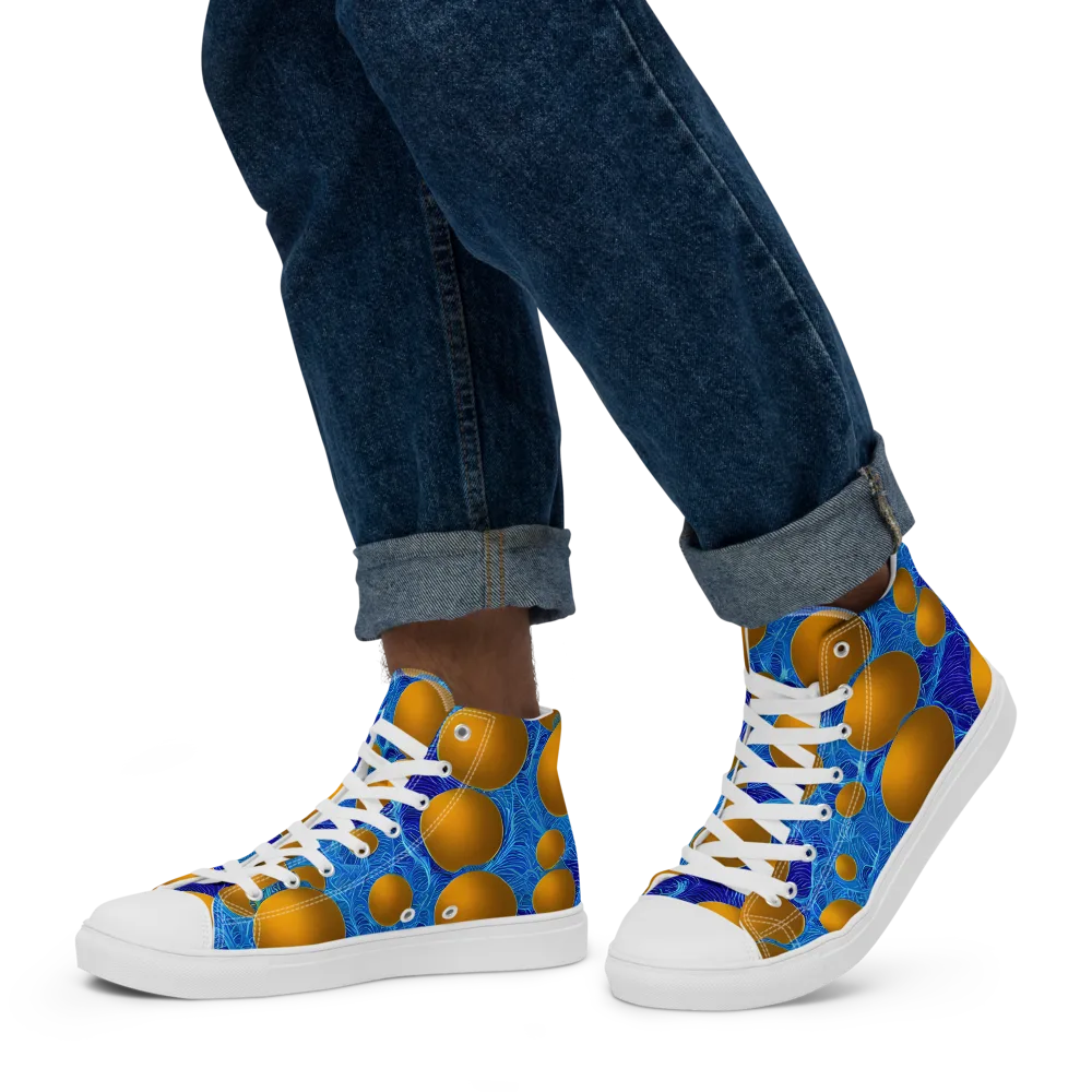 Remnev Reverie on Men's High Top Canvas Shoes — Left