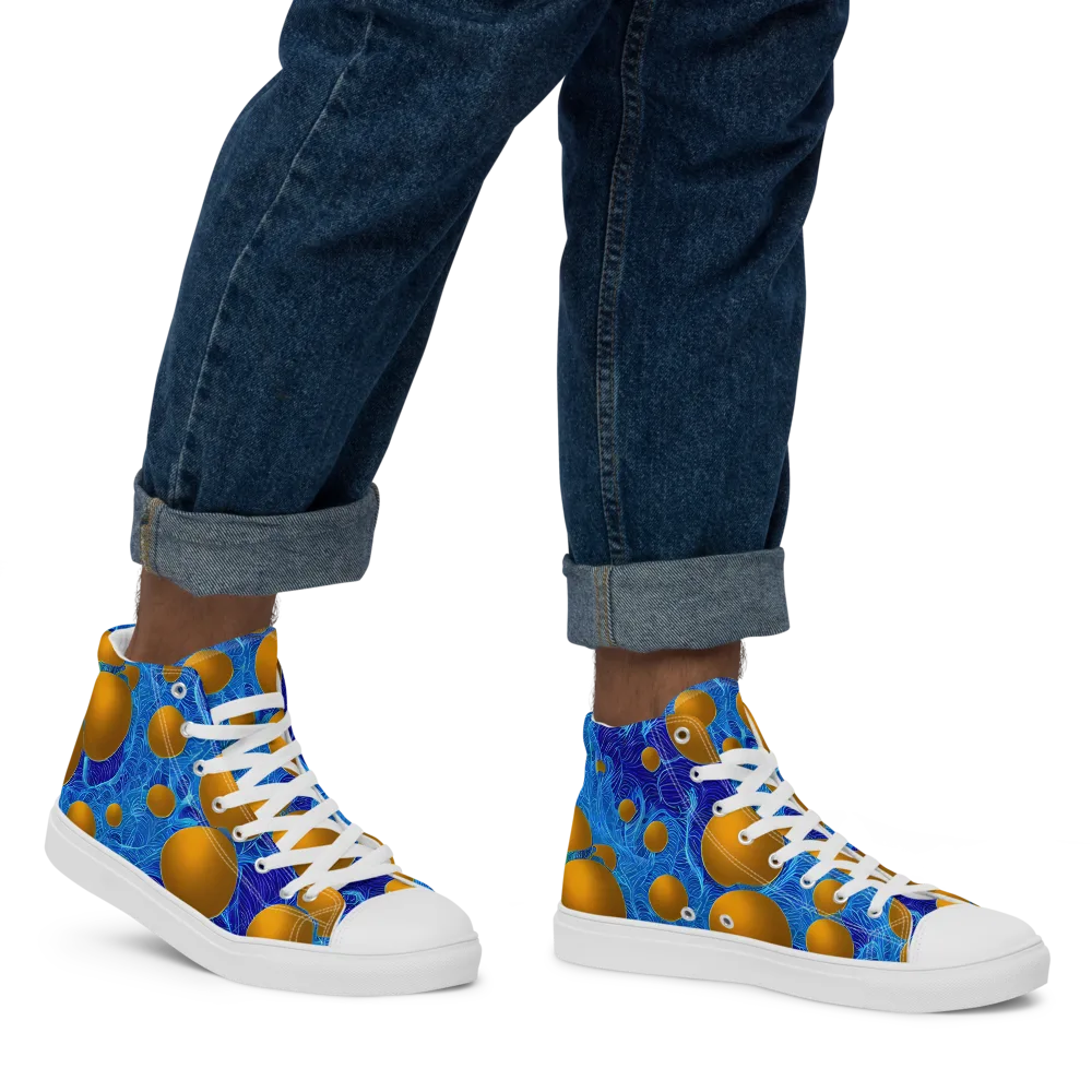 Remnev Reverie on Men's High Top Canvas Shoes — Right