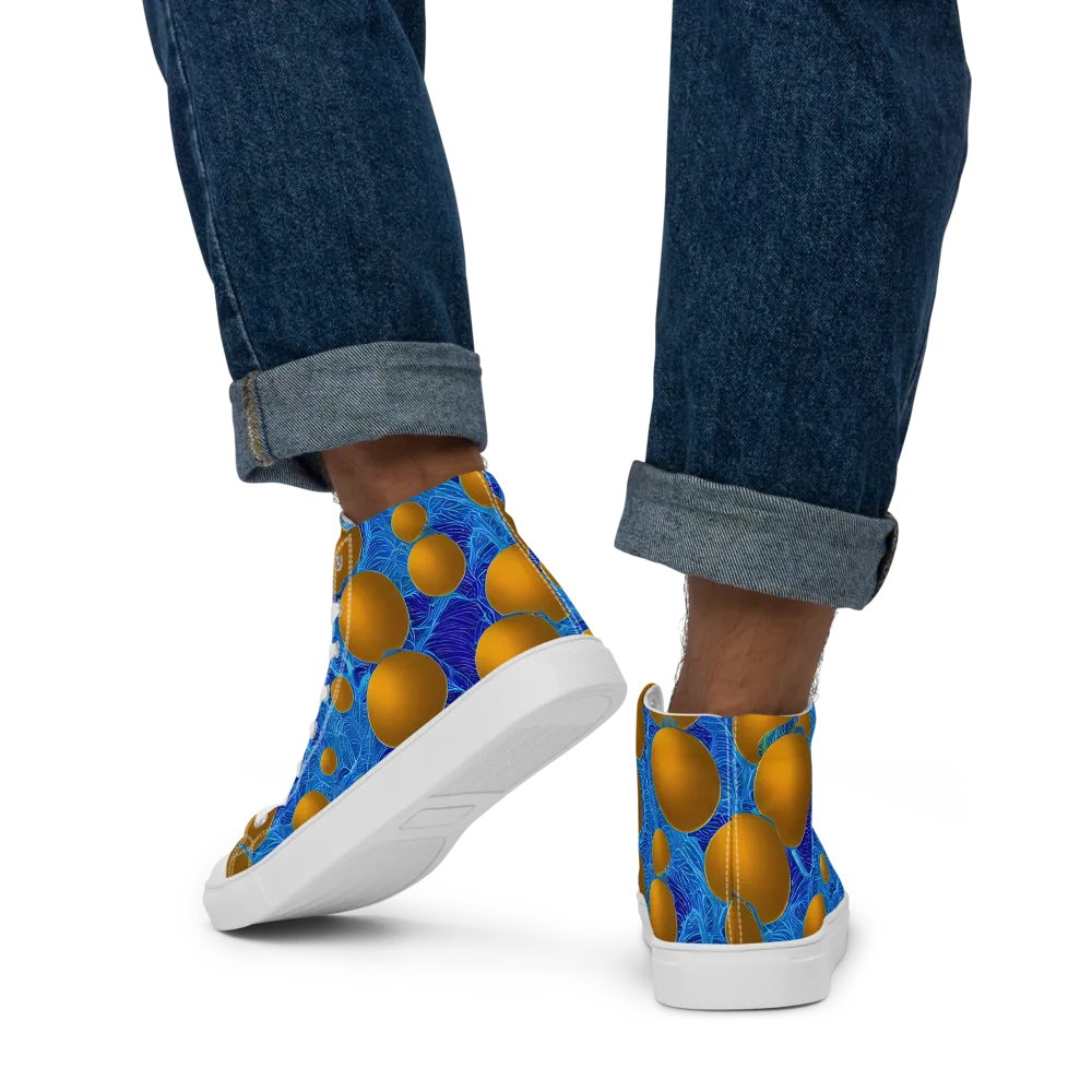Remnev Reverie on Men's High Top Canvas Shoes — Back