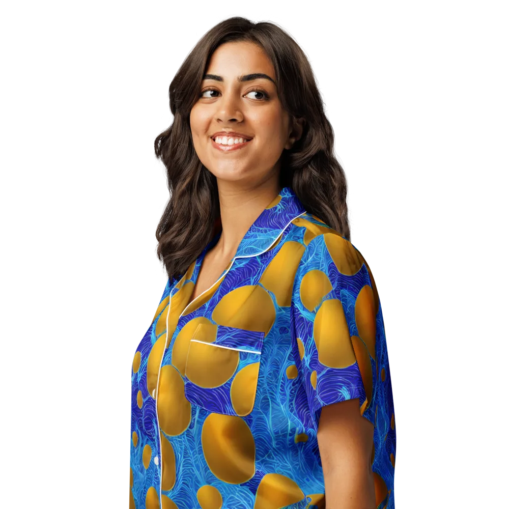 Remnev Reverie on Women's Short Sleeve Pajama Top — Left Front