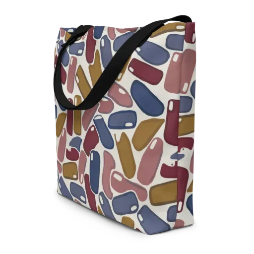 Chromatic Capsules on a Large Tote Bag W/ Pocket