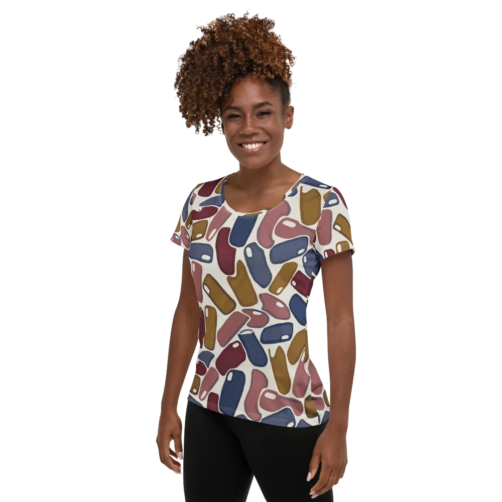 Chromatic Capsules on Women's Athletic T-Shirt — Left