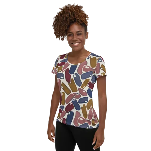 Chromatic Capsules on a Women's Athletic T-Shirt