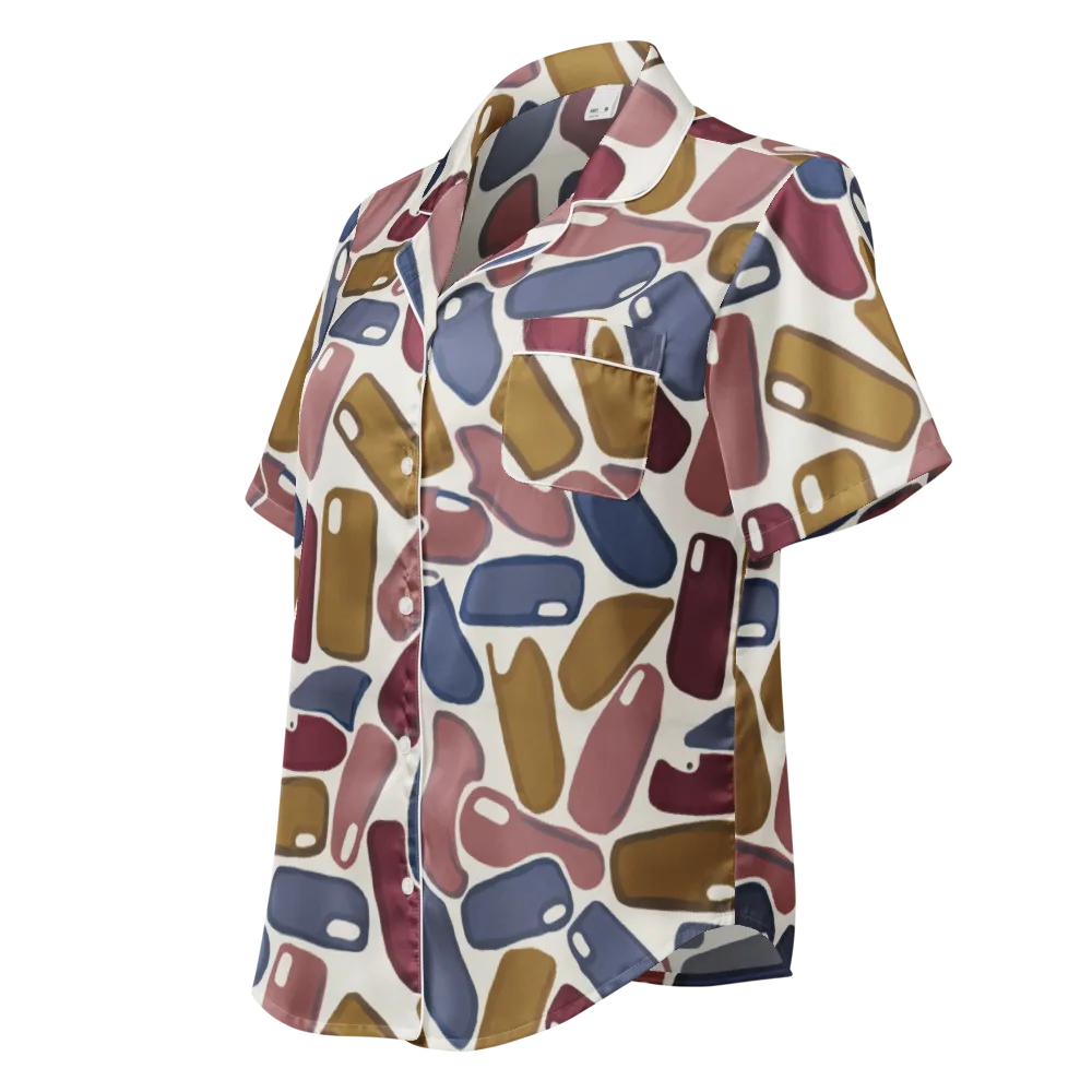 Chromatic Capsules on Women's Short Sleeve Pajama Top — Left Front