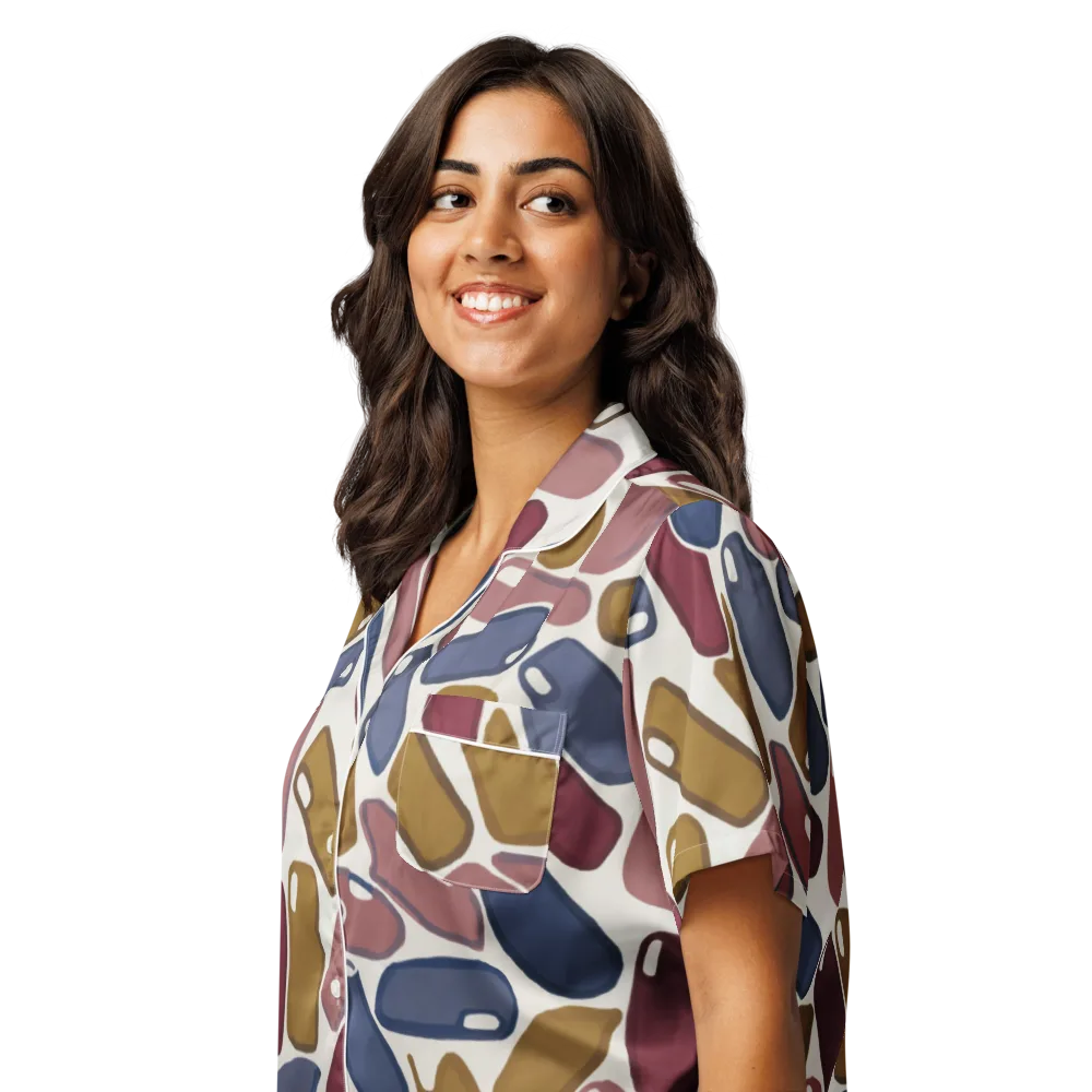 Chromatic Capsules on Women's Short Sleeve Pajama Top — Left Front