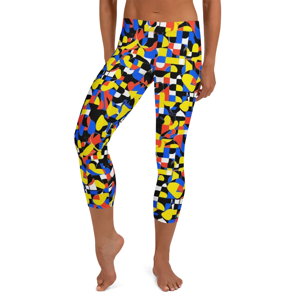 Midnight Geometry on Capri Leggings — Front