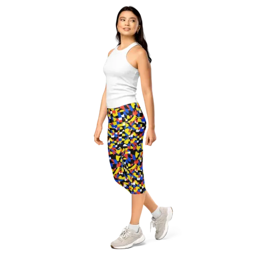 Midnight Geometry on a Capri Leggings