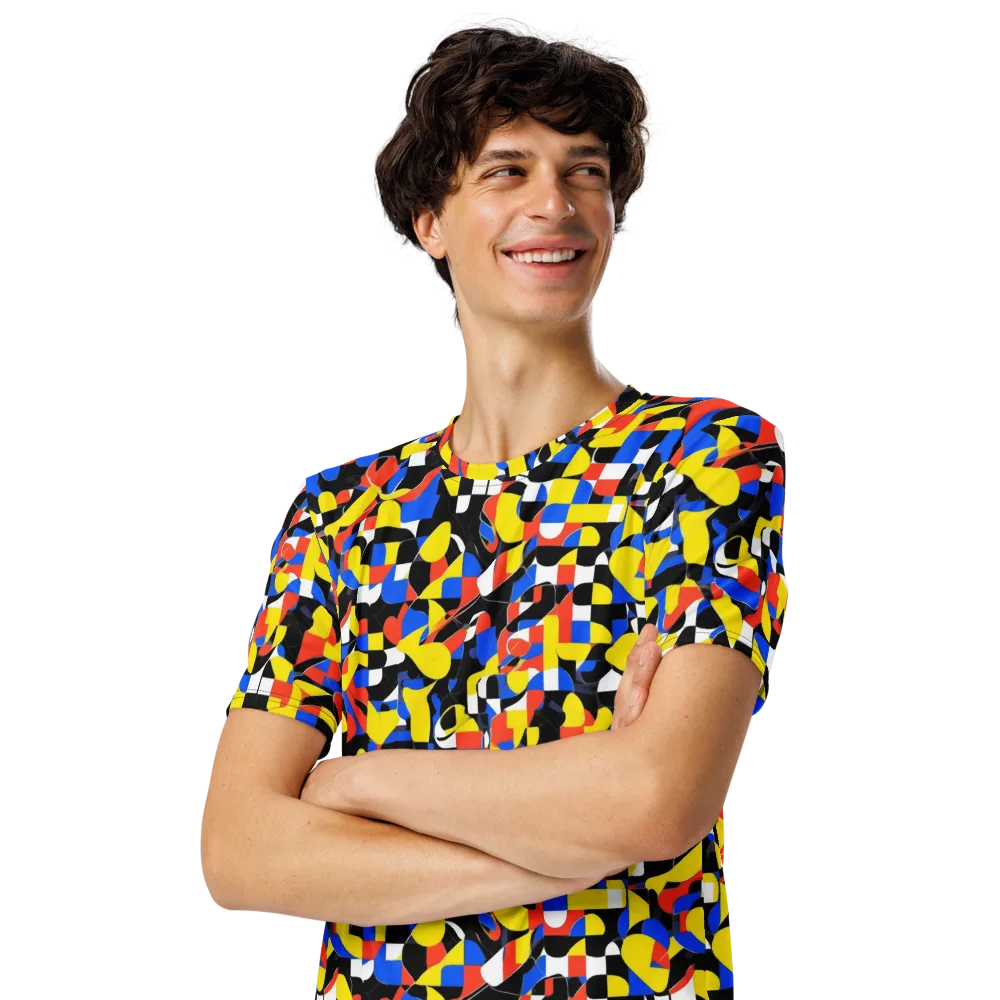 Midnight Geometry on Men's Crew Neck T-Shirt — Left Front